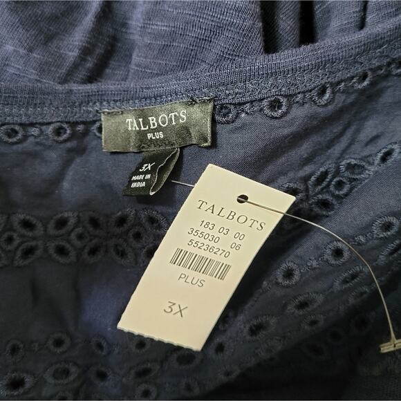 TALBOTS EYELET SLUB KNIT FIT & FLARE DRESS 3X - Picture 6 of 8